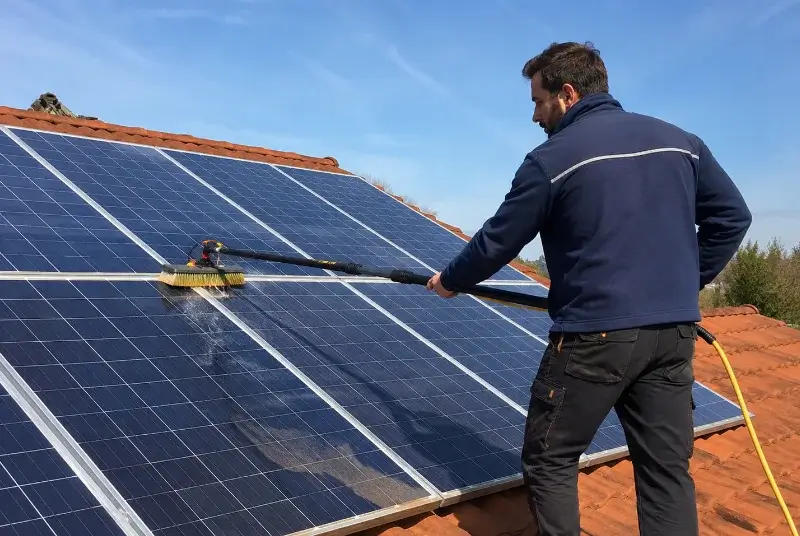 Nettoyage et entretien de panneaux solaires à la Douze