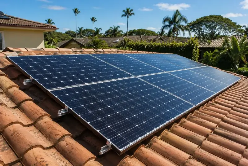 Installation de panneaux solaires à la Douze